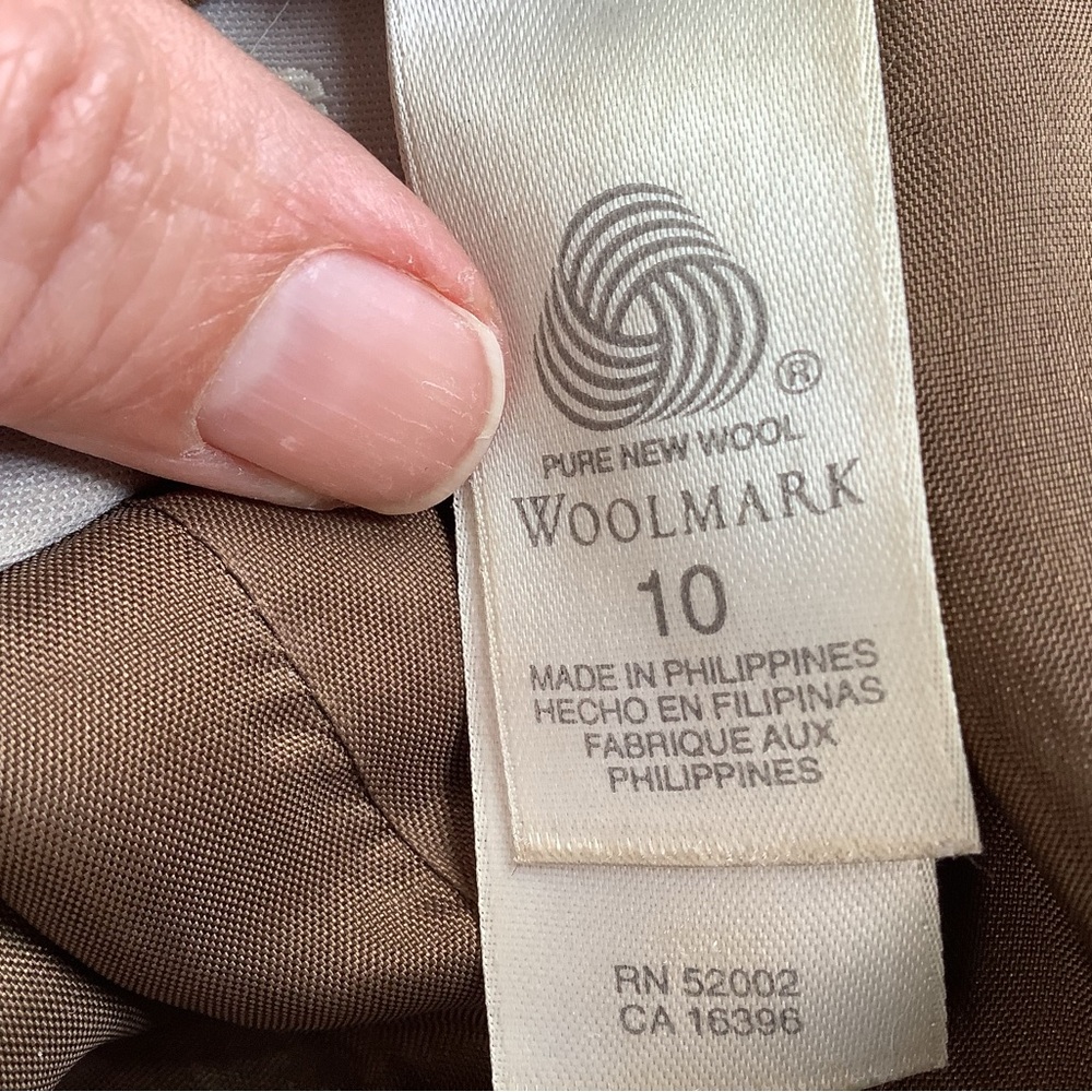Vintage Pure New Wool Liz Claiborne trousers/pant, fully lined, Marked 10,